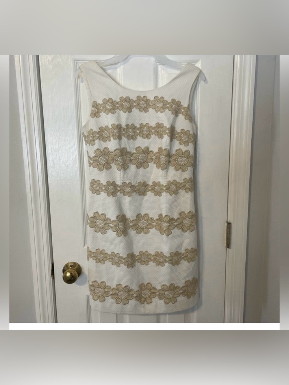 White and Gold Floral Lilly Pulitzer Dress